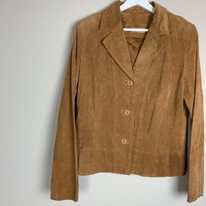 I.e. Women’s Tan Brown Suede Leather Blazer Size L